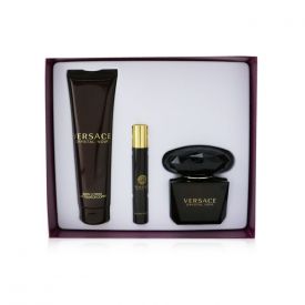 GIFT SET - VERSACE CRYSTAL NOIR 3OZ EDT SPR "3PCS" -WOMEN (HARD BOX)