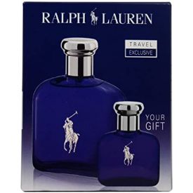 GIFT SET - RL "POLO BLUE" 4.2OZ EDT SPR + 1.0OZ EDT SPR + DEO "3PC" MEN