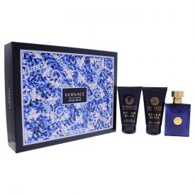GIFT SET- VERSACE "DYLAN BLUE"3.4OZ+3.4OZS/G+BAG 3PCS MEN
