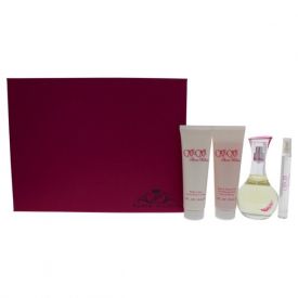 GIFT SET - PARIS HILTON "CAN CAN" 3.4OZ EDP SPR + B/L + S/G + MINI "4PCS" WOMEN