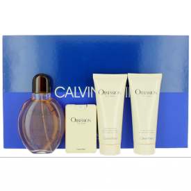 GIFT SET - CALVIN KLEIN "OBSESSION" 4.2OZ EDT SPR 4PCS MEN
