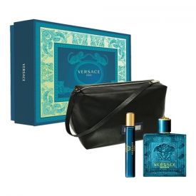 GIFT SET-VERSACE EROS 3.4OZ EDT SPR+3.4+BAG "3 PCS" MEN