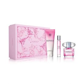 GIFT SET - VERSACE BRIGHT CRYSTAL 3OZ EDT SPR "3PCS " (HARD BOX) -WOMEN