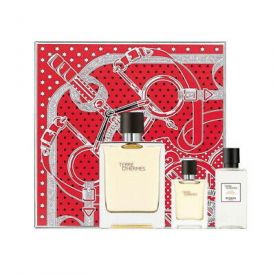 GIFT SET - HERMES "TERRE D'HERMES" 3.4OZ   "3PCS" MEN #HARDBOX